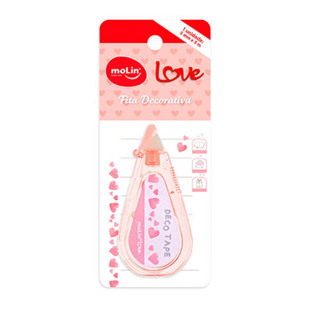 Fita Decorativa Love Coração 5m X 5mm 23398 - Molin
