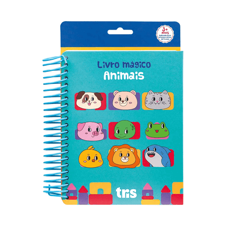 Livro Mágico de Atividades Animais Toy - 18 Páginas + 1 Pincel + 1 Palito 908711 - Tris