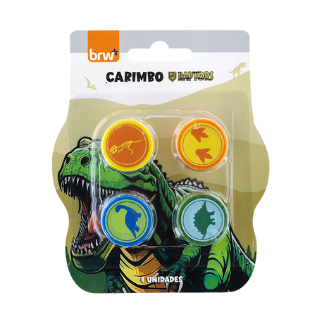 Carimbo Infantil Dinossauro Raptors 4 unidades CB2121 - BRW