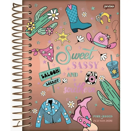 Agenda Diária 352 Pág. 2026 Pink Rodeo 133x178mm - Jandaia