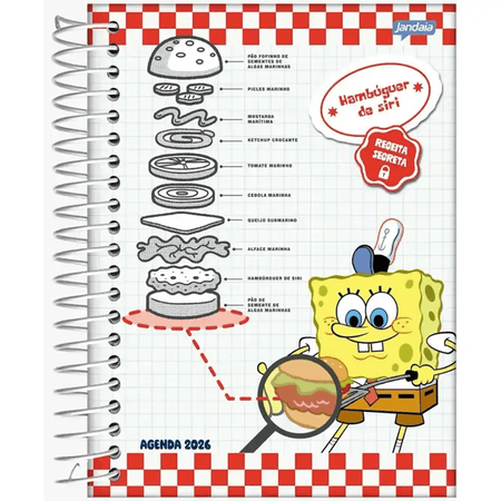 Agenda Diária 352 Pág. 2026 Bob Esponja 133x178mm - Jandaia