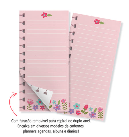 Bloquinho Folhas Removíveis Pautas Floral 30 Folhas 5844 - Fina Ideia