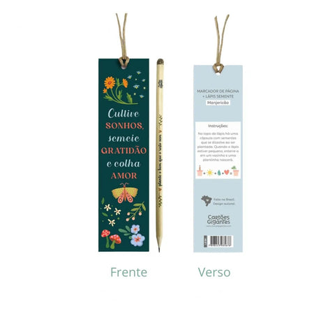 Marcador de Páginas + Lápis Semente Jardim Encantado LS94 - Cartões Gigantes