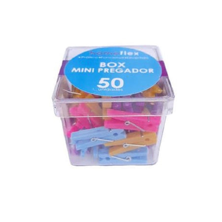MINI PREGADOR PRENDEDOR DE PAPEL CLIPS CORES SORT. C/ 50 - HOME FLEX