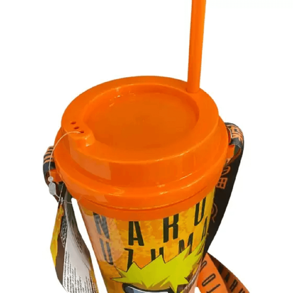 Kit Chinelo e Caneca de Plástico Rígido Naruto Uzumaki Neon