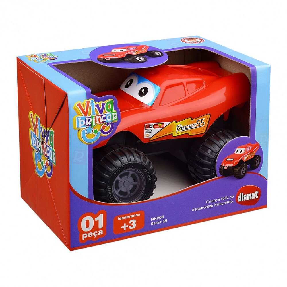 Carrinho de Brinquedo Racer 55 Carro de Corrida Brinquedo Infantil