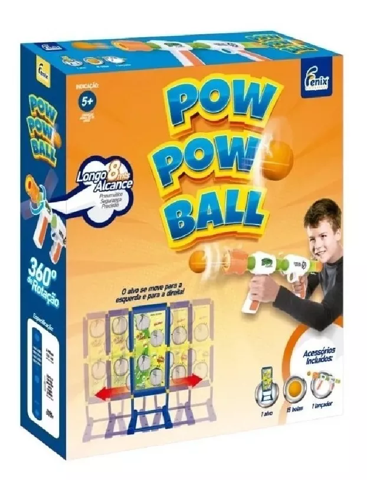 Lançador de bolas Pow Pow Ball com alvo móvel PPB-828 - Fenix – Jessica  Presentes