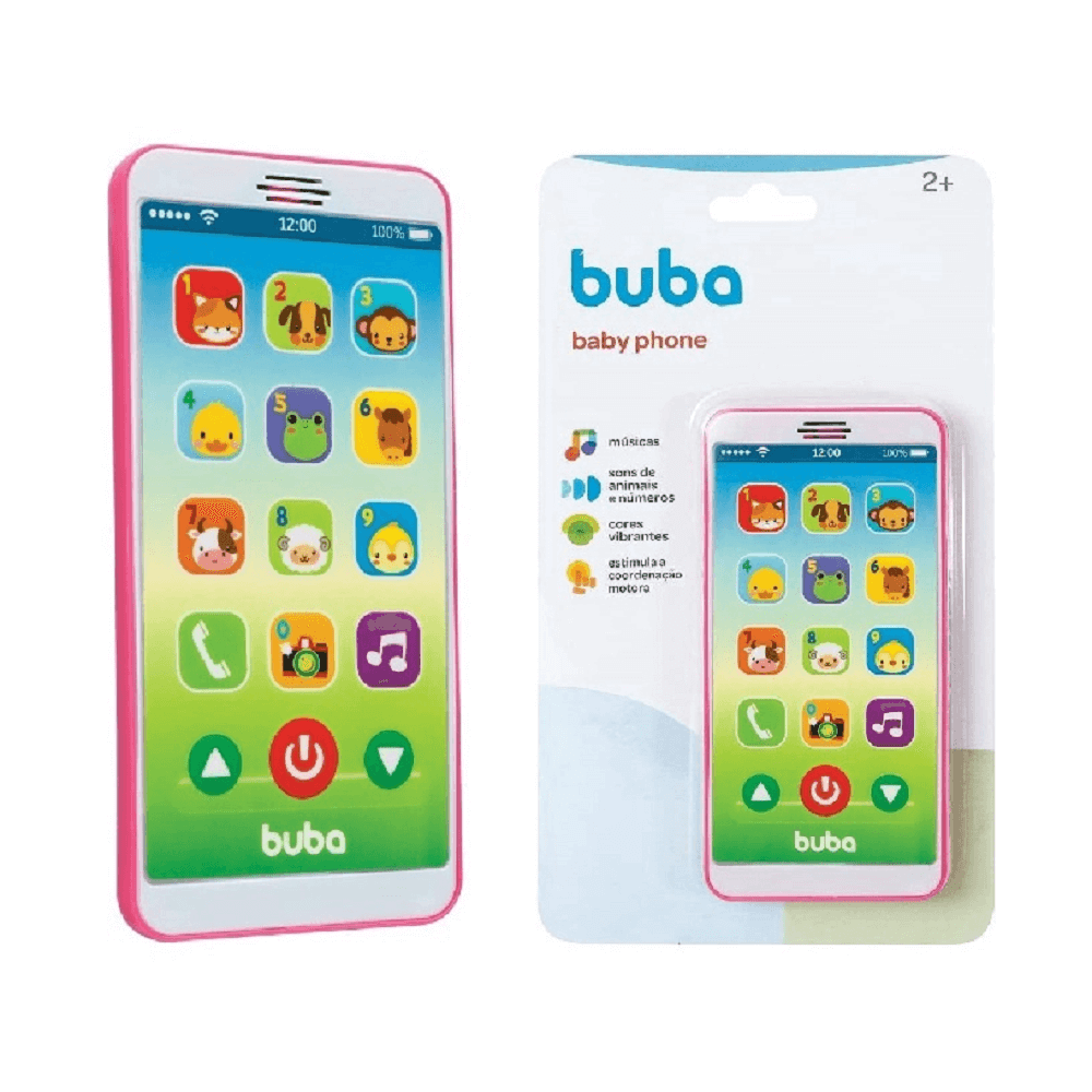 Telefone Celular Infantil Musical Baby Phone Rosa - Buba