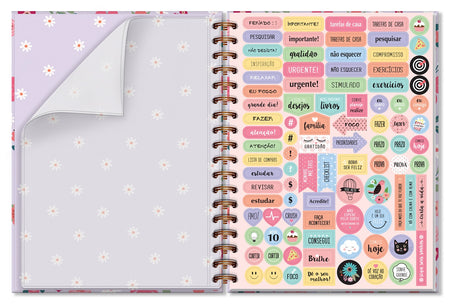 Caderno Colegial 1 Matérias 80 Folhas Borboletas 7427 - Fina Ideia