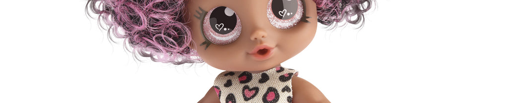 Boneca Rainbow Baby Fashion Negra Cabelo Rosa 859 - Bambola