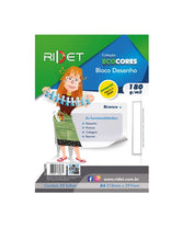 Bloco Desenho Eco Cores Branco 20 Folhas 180g/m² A4 210x297mm - Novaprint