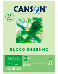 Bloco de Desenho A3 Branco 180g/m² 20 Folhas 66667165 - Canson
