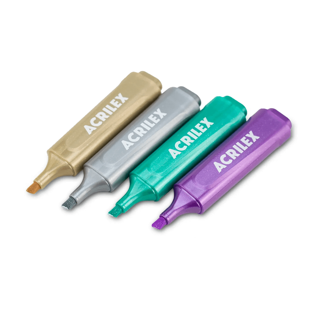 Marca Texto Fantasia Matallic c/ 4 Cores 06709 - Acrilex