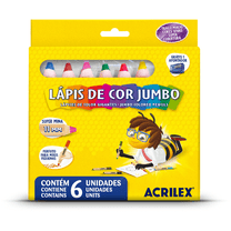 Lápis de Cor Jumbo 12 Cores Mais Apontador 09621 - Acrilex