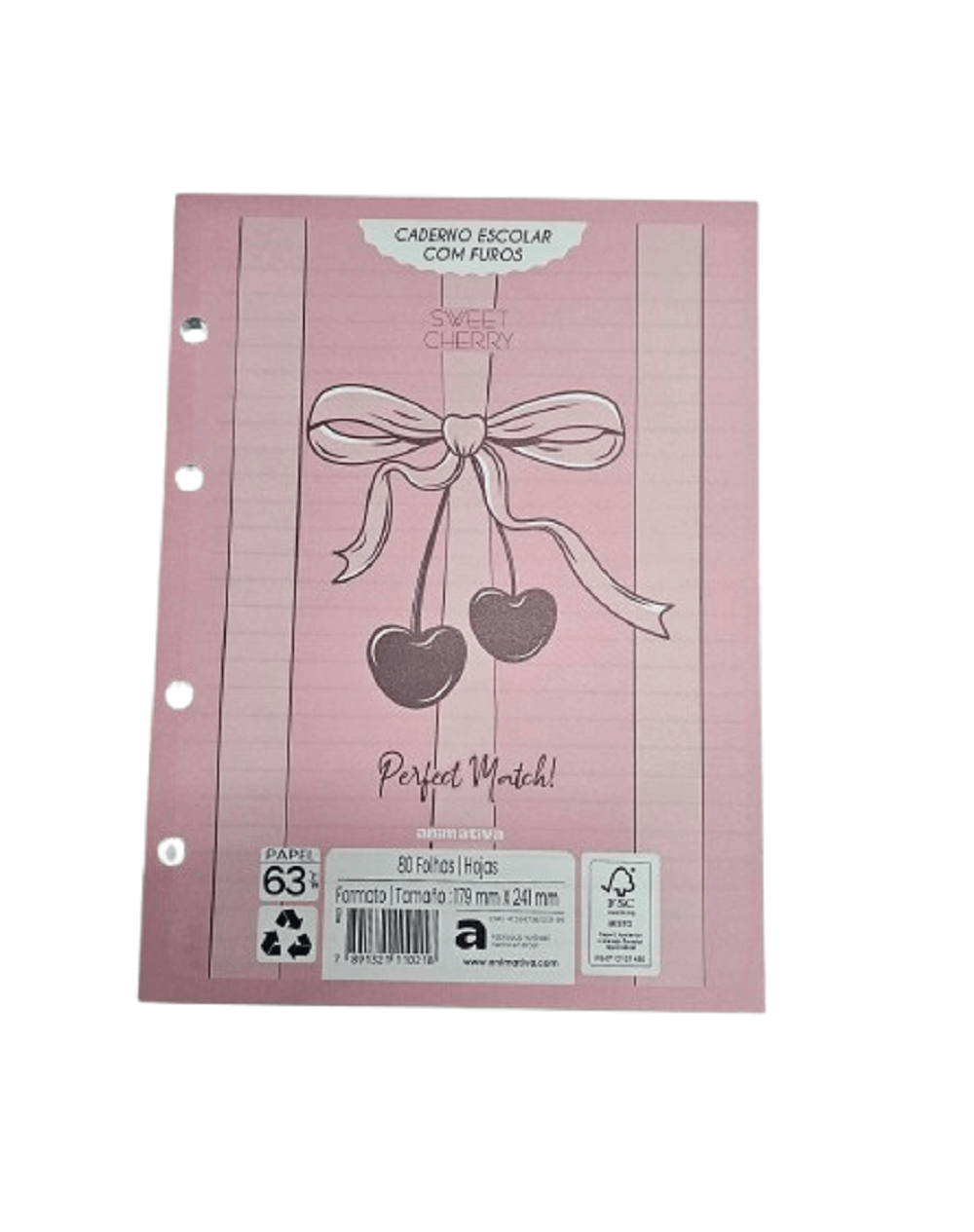 Refil para Caderno Argolado 80 Fls 179x241mm 11021 - Animativa
