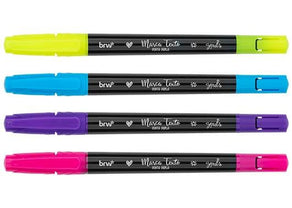 Marca Texto Ponta Dupla Neon Soul 4 Cores CA2021 - BRW
