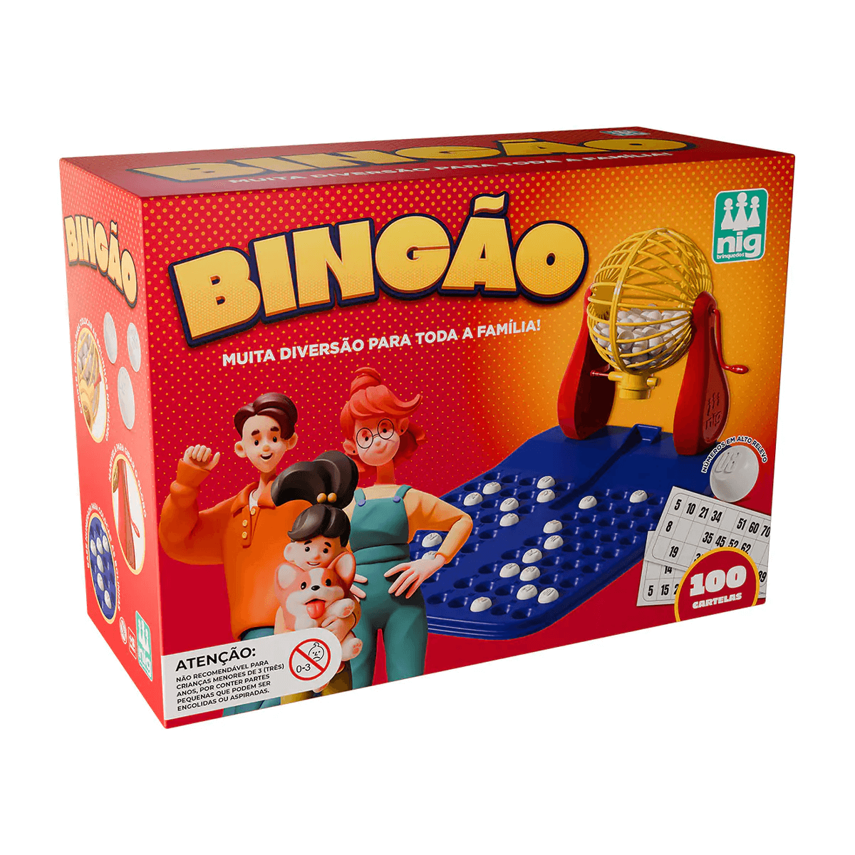 Jogo de Bingo com 100 cartelas 1050 - Nig