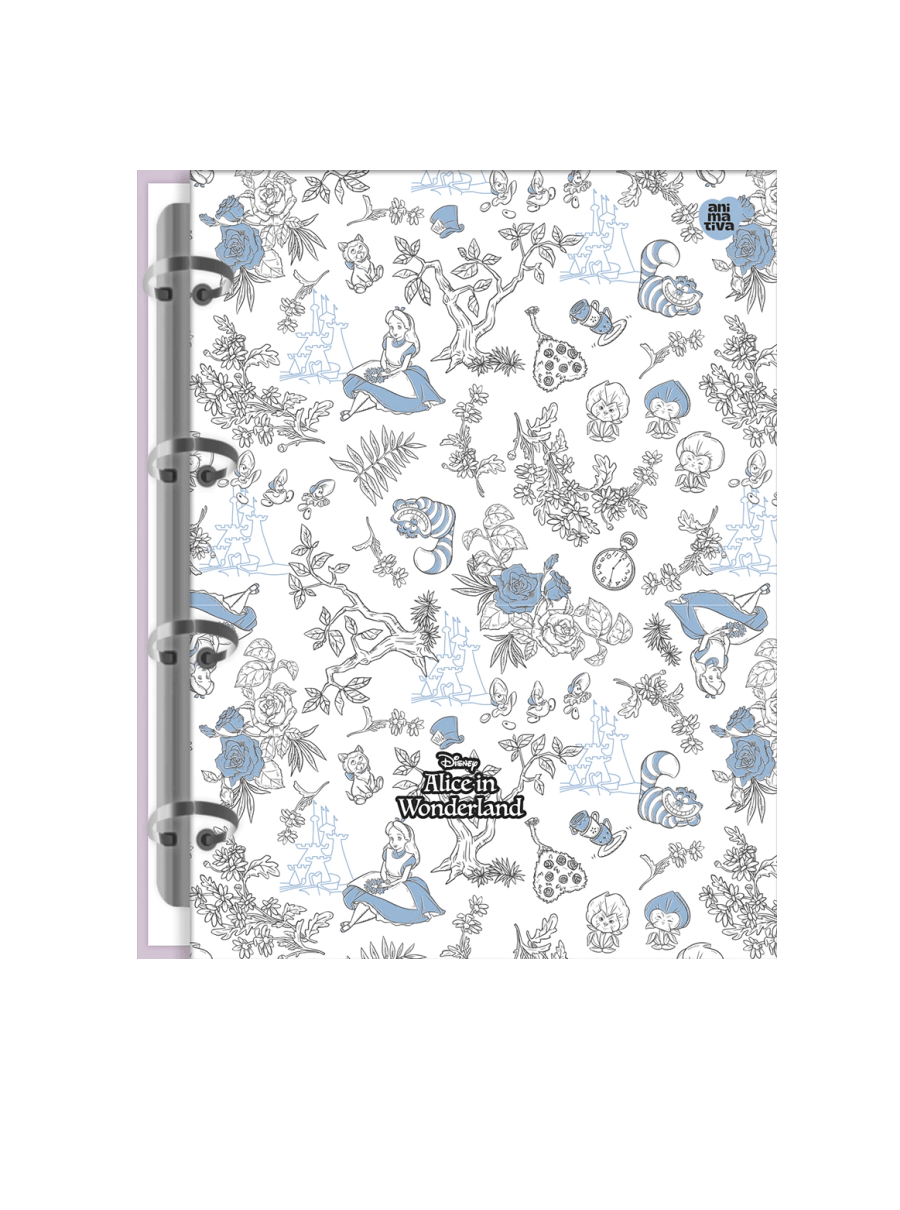 Caderno Colegial Argolado Alice no Pais das Maravilhas 160 Fls. 10826 - Animativa
