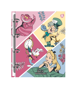 Caderno Colegial Argolado Alice no Pais das Maravilhas 160 Fls. 10826 - Animativa