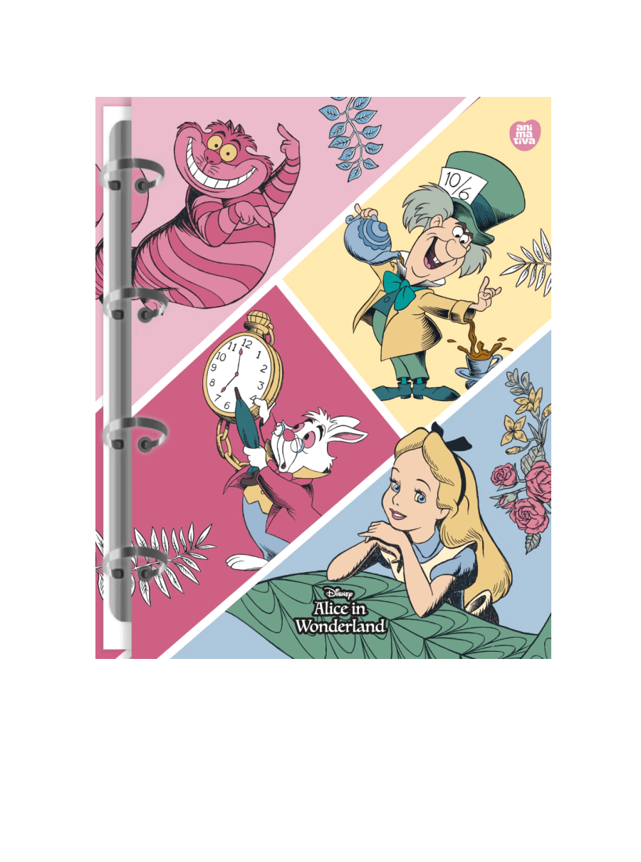 Caderno Colegial Argolado Alice no Pais das Maravilhas 160 Fls. 10826 - Animativa