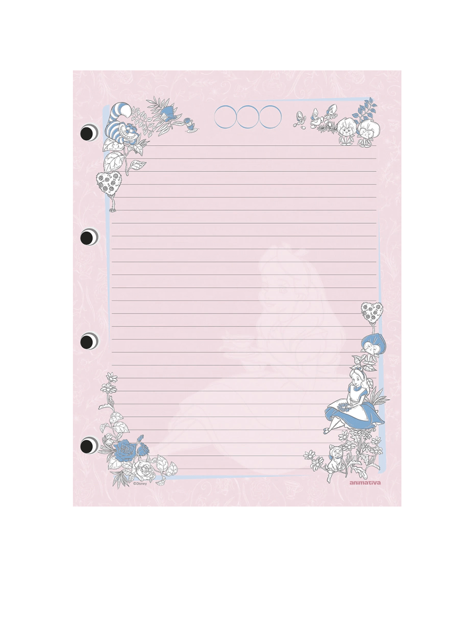Caderno Colegial Argolado Alice no Pais das Maravilhas 160 Fls. 10826 - Animativa