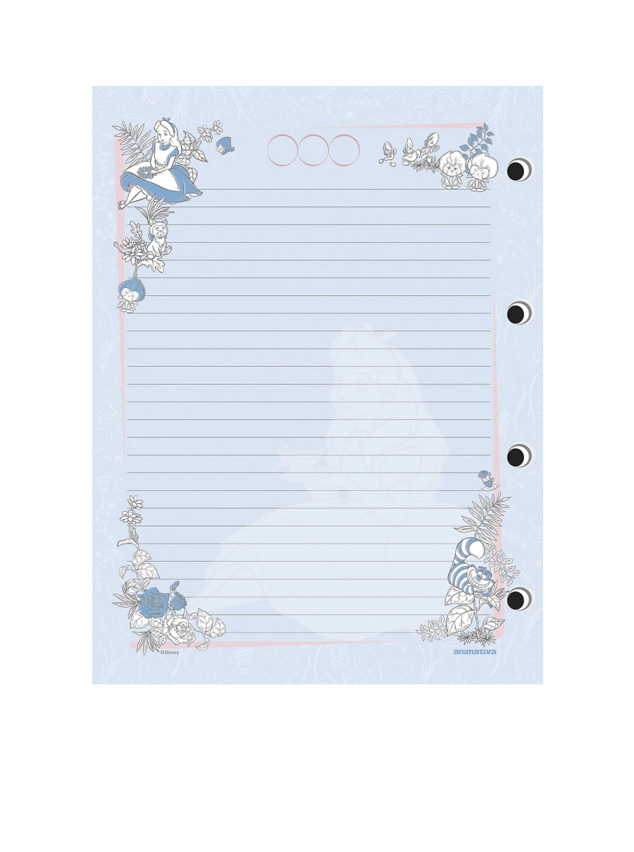 Caderno Colegial Argolado Alice no Pais das Maravilhas 160 Fls. 10826 - Animativa