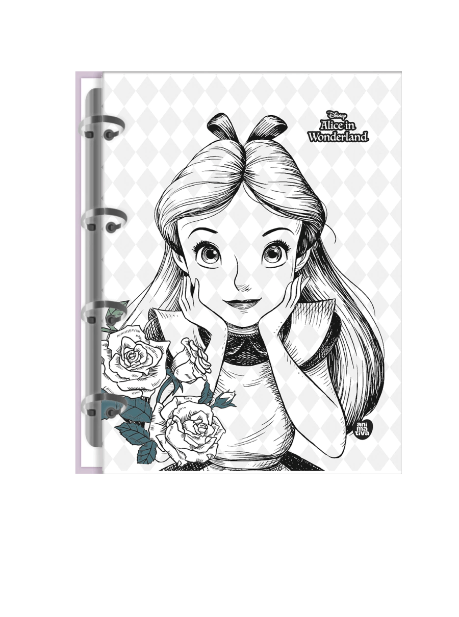 Caderno Colegial Argolado Alice no Pais das Maravilhas 160 Fls. 10826 - Animativa