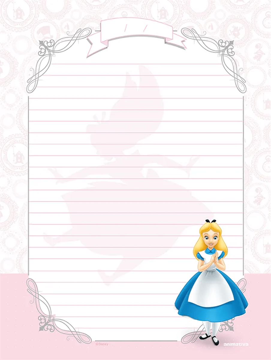 Caderno Colegial Alice in Wonderland Costurado 160 Folhas 10831 - Animativa