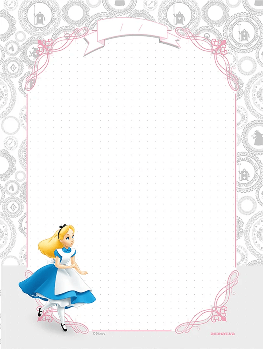 Caderno Colegial Alice in Wonderland Costurado 160 Folhas 10831 - Animativa