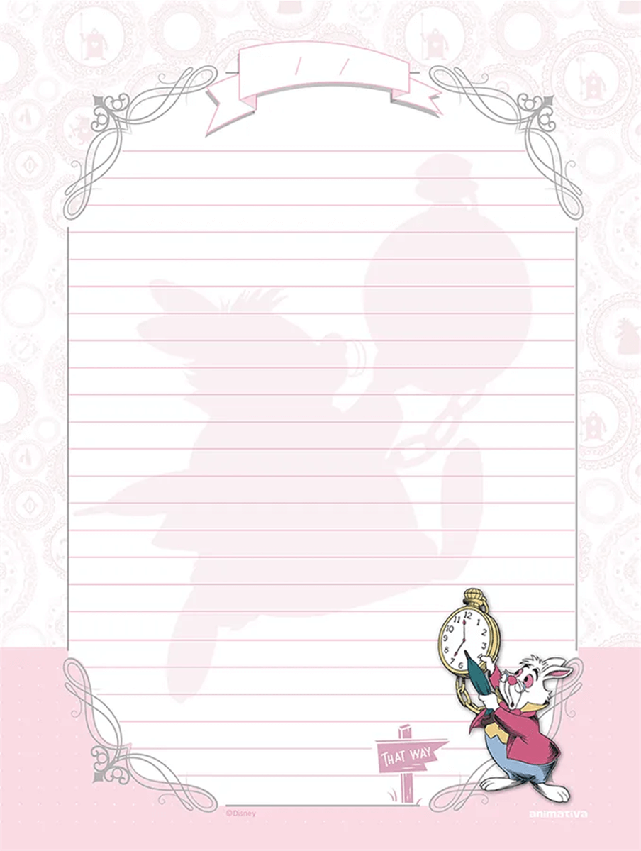 Caderno Colegial Alice in Wonderland Costurado 160 Folhas 10831 - Animativa