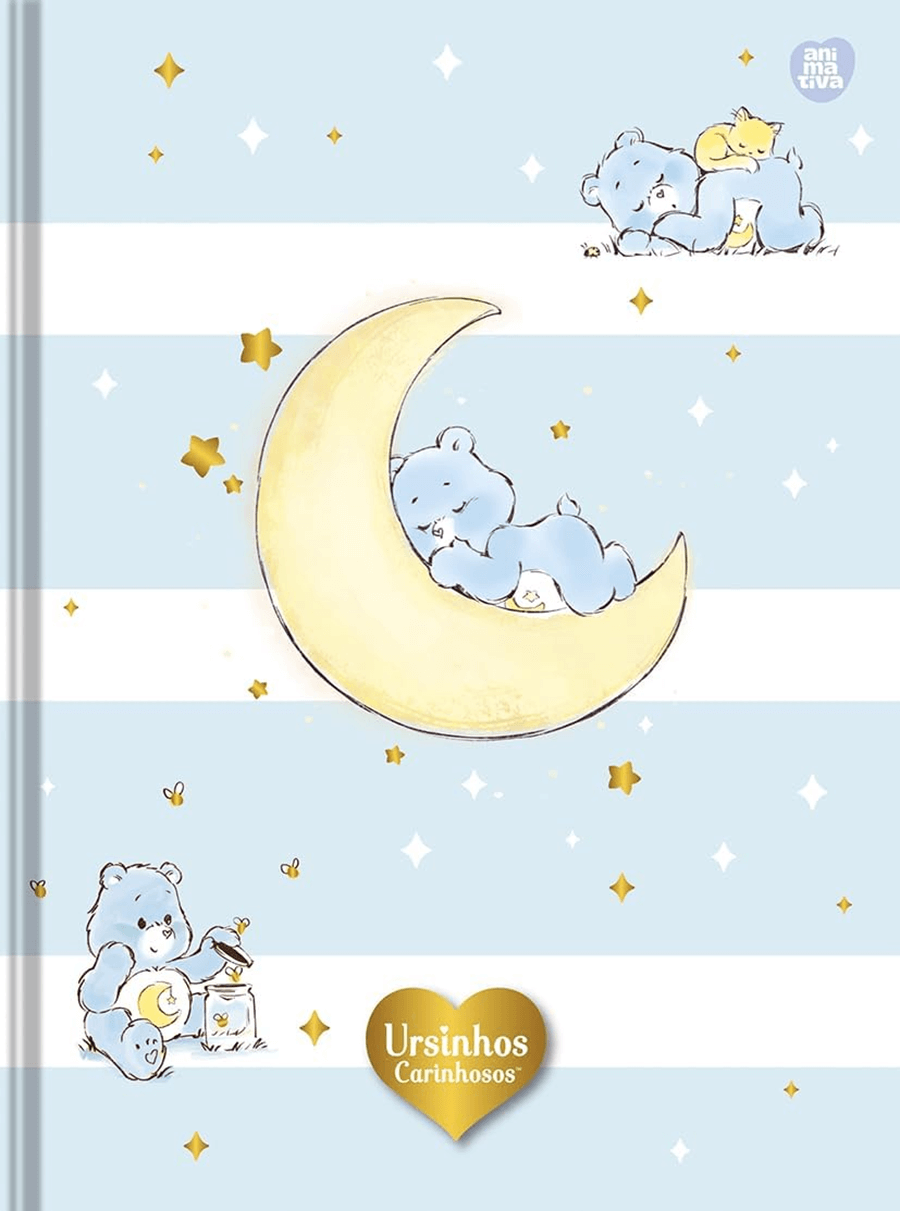 Caderno Colegial Ursinhos Carinhosos Costurado 160 Folhas 10833 - Animativa