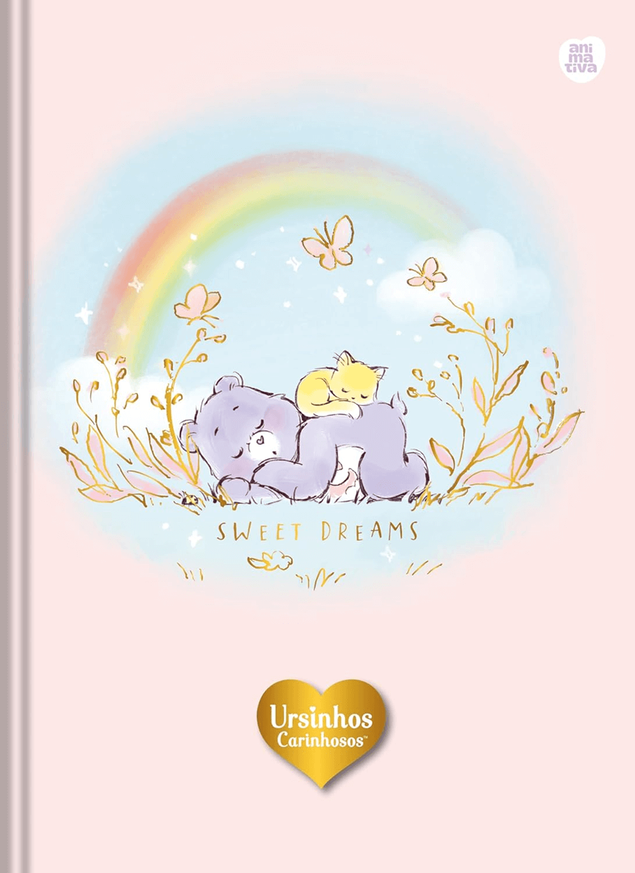 Caderno Colegial Ursinhos Carinhosos Costurado 160 Folhas 10833 - Animativa