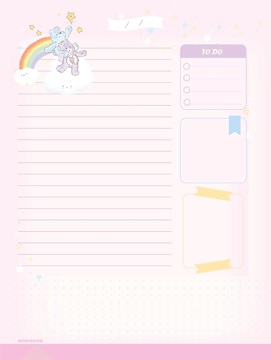 Caderno Colegial Ursinhos Carinhosos Costurado 160 Folhas 10833 - Animativa