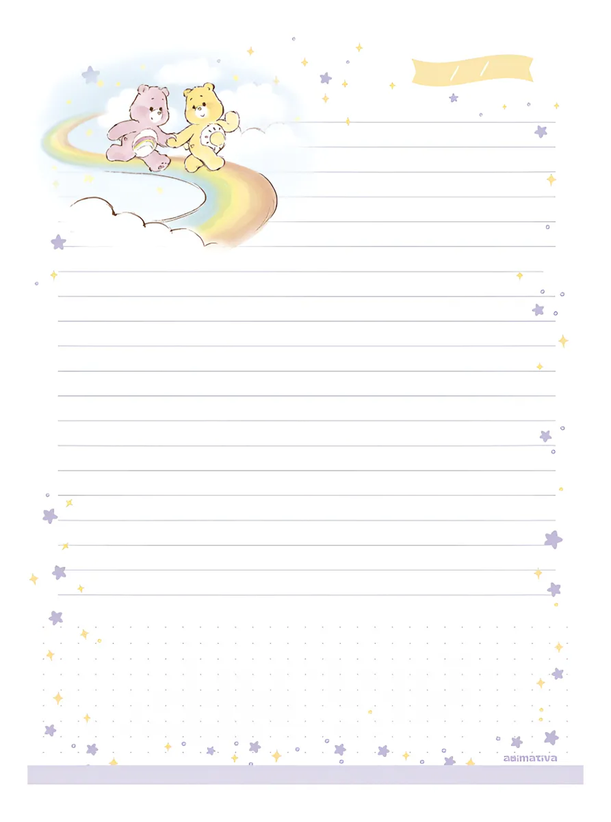 Papel de Carta Pautado Ursinhos Carinhosos 48fls. 108710 - Animativa