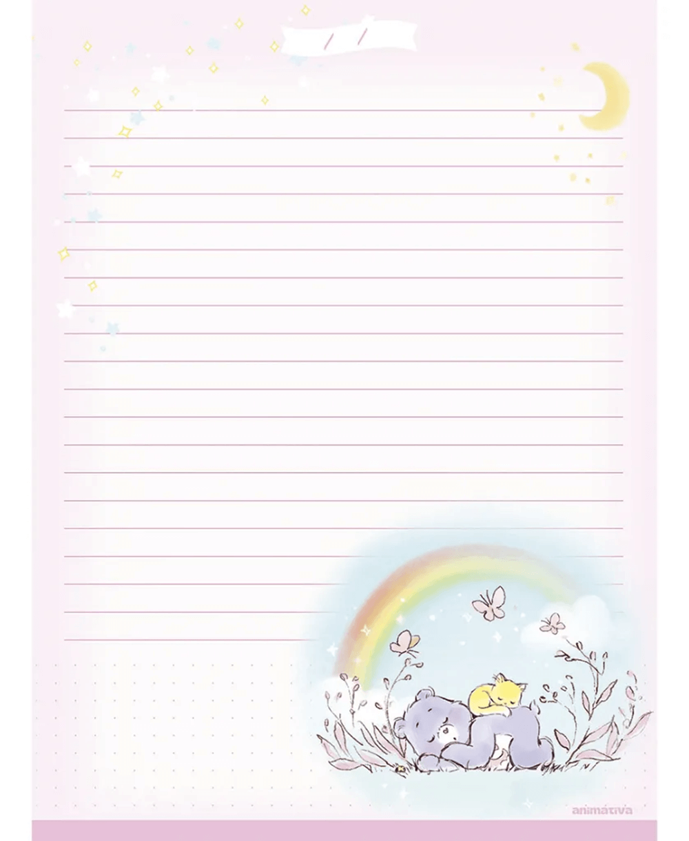 Papel de Carta Pautado Ursinhos Carinhosos 48fls. 108710 - Animativa