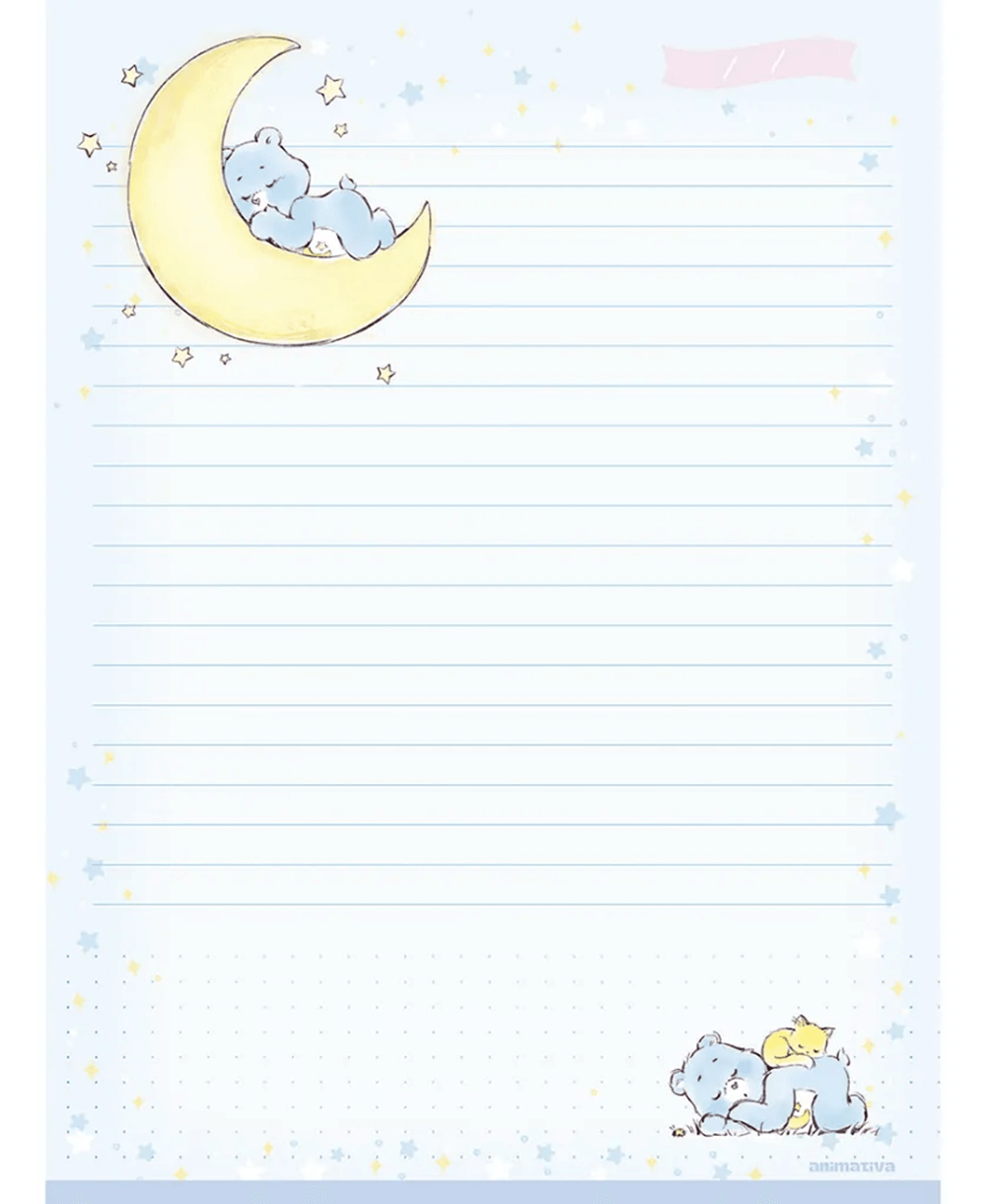 Papel de Carta Pautado Ursinhos Carinhosos 48fls. 108710 - Animativa