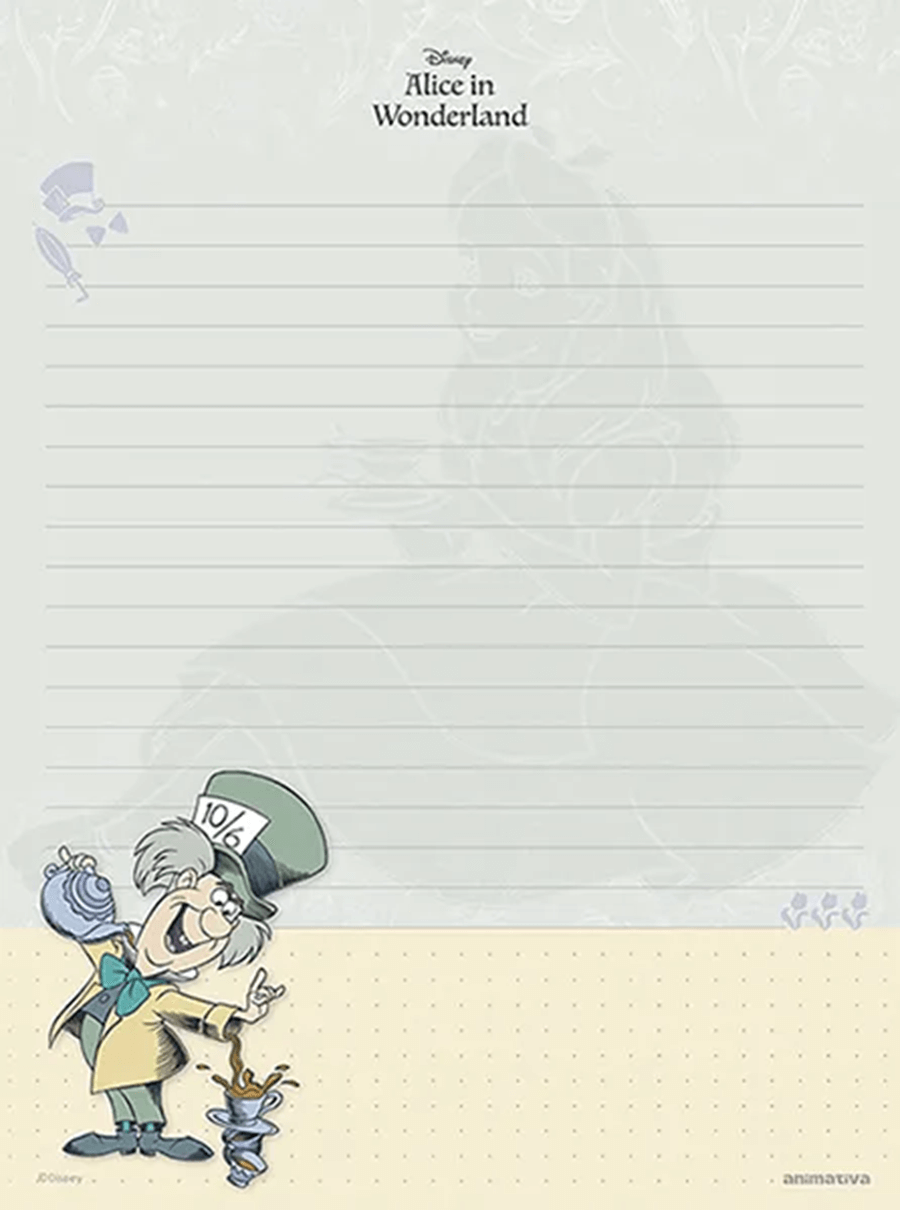 Papel de Carta Alice no País das Maravilhas 48fls 10949 - Animativa