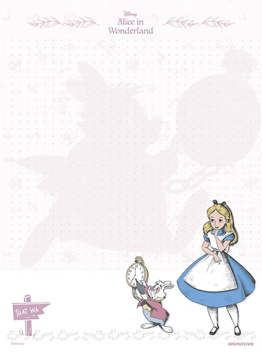 Papel de Carta Alice no País das Maravilhas 48fls 10949 - Animativa