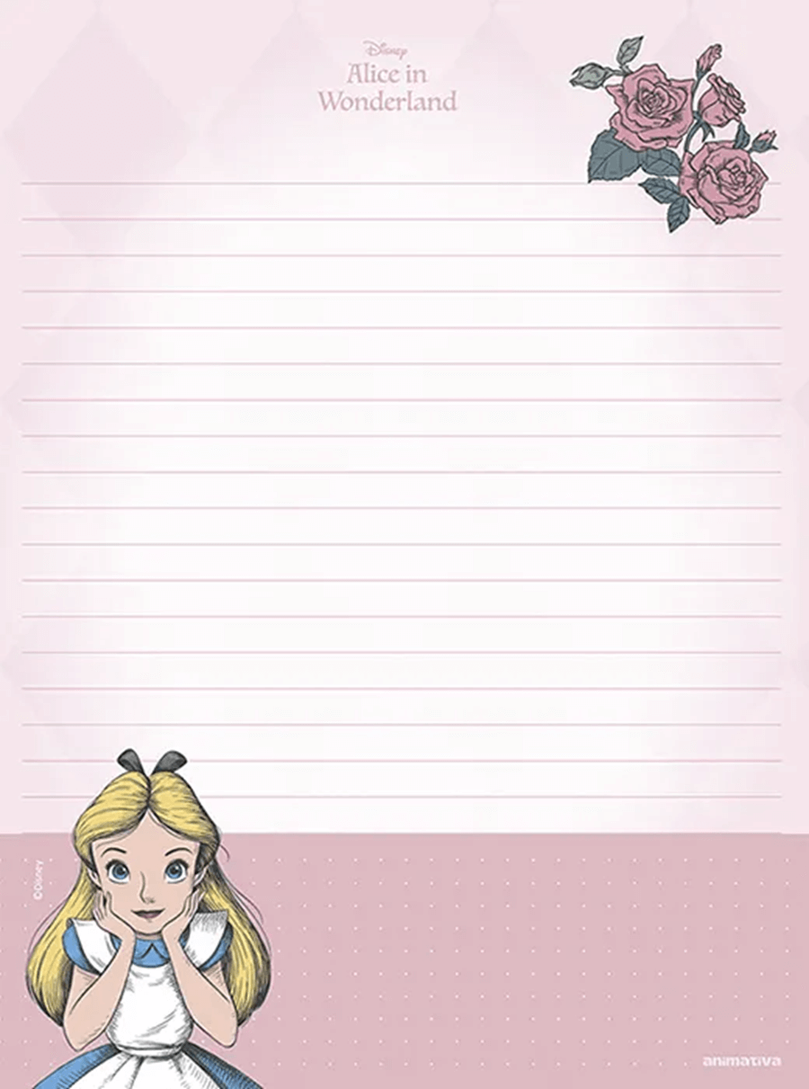 Papel de Carta Alice no País das Maravilhas 48fls 10949 - Animativa