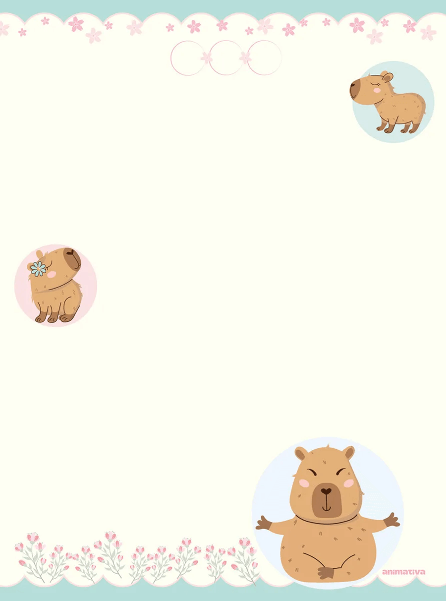 Caderno Colegial Costurado Capycuties 160 Folhas 11010 - Animativa