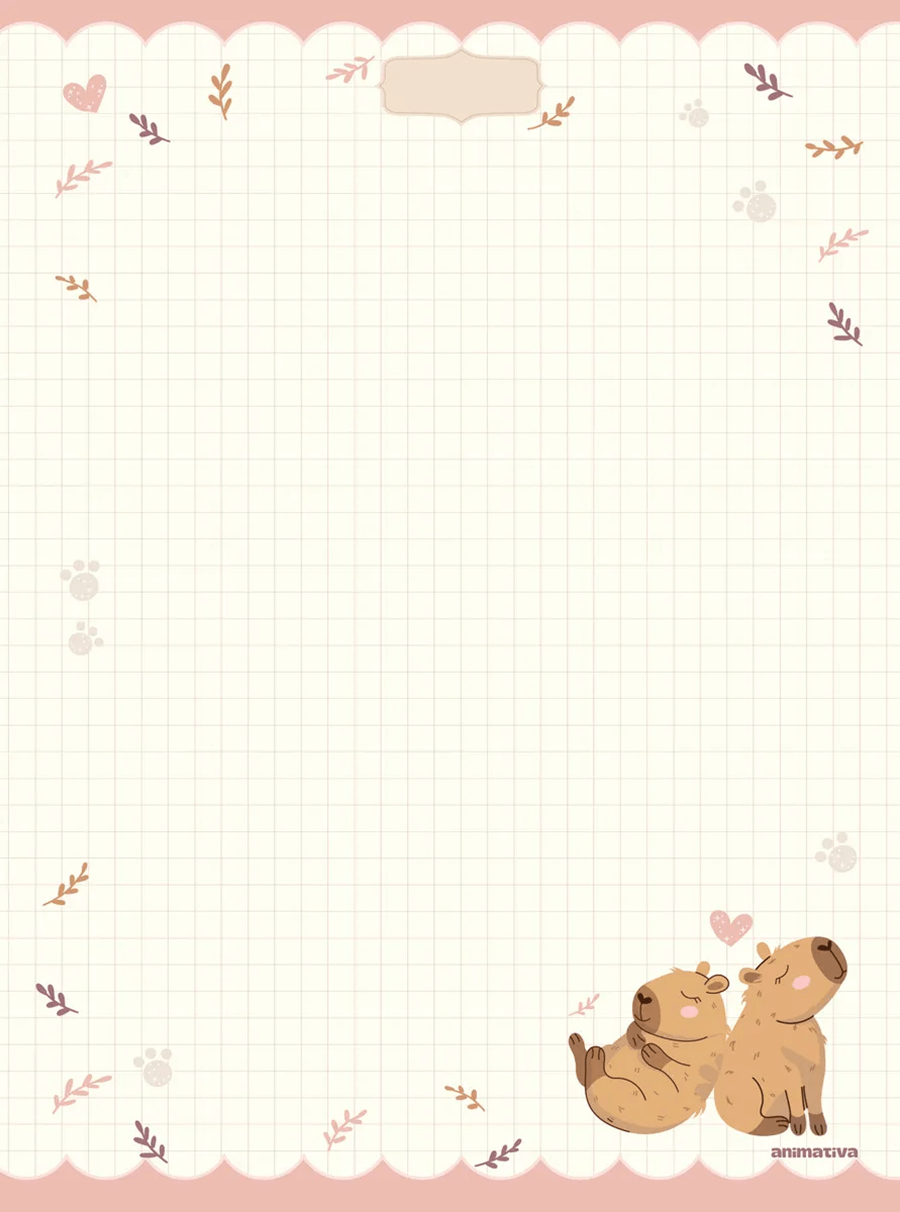 Caderno Colegial Costurado Capycuties 160 Folhas 11010 - Animativa