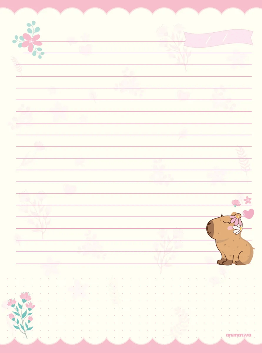 Caderno Colegial Costurado Capycuties 160 Folhas 11010 - Animativa
