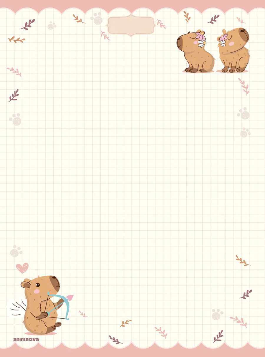 Caderno Colegial Costurado Capycuties 160 Folhas 11010 - Animativa