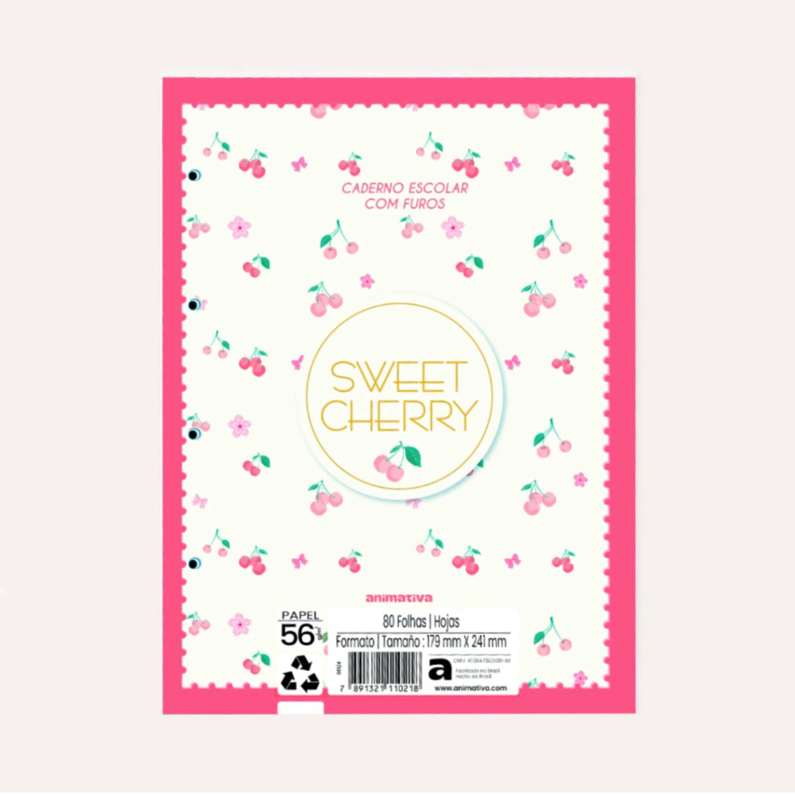 Refil para Caderno Argolado 80 Fls 179x241mm 11021 - Animativa