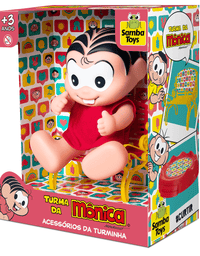Boneca em Vinil Mônica No Mini Banquinho 1117 - Samba toys
