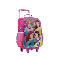 Mochila Carrinho 16" Com Lancheira Térmica Princesas  - Xeryus