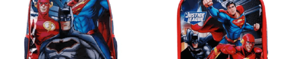 Mochila Carrinho 16" Com Lancheira Térmica Liga da Justiça  - Xeryus