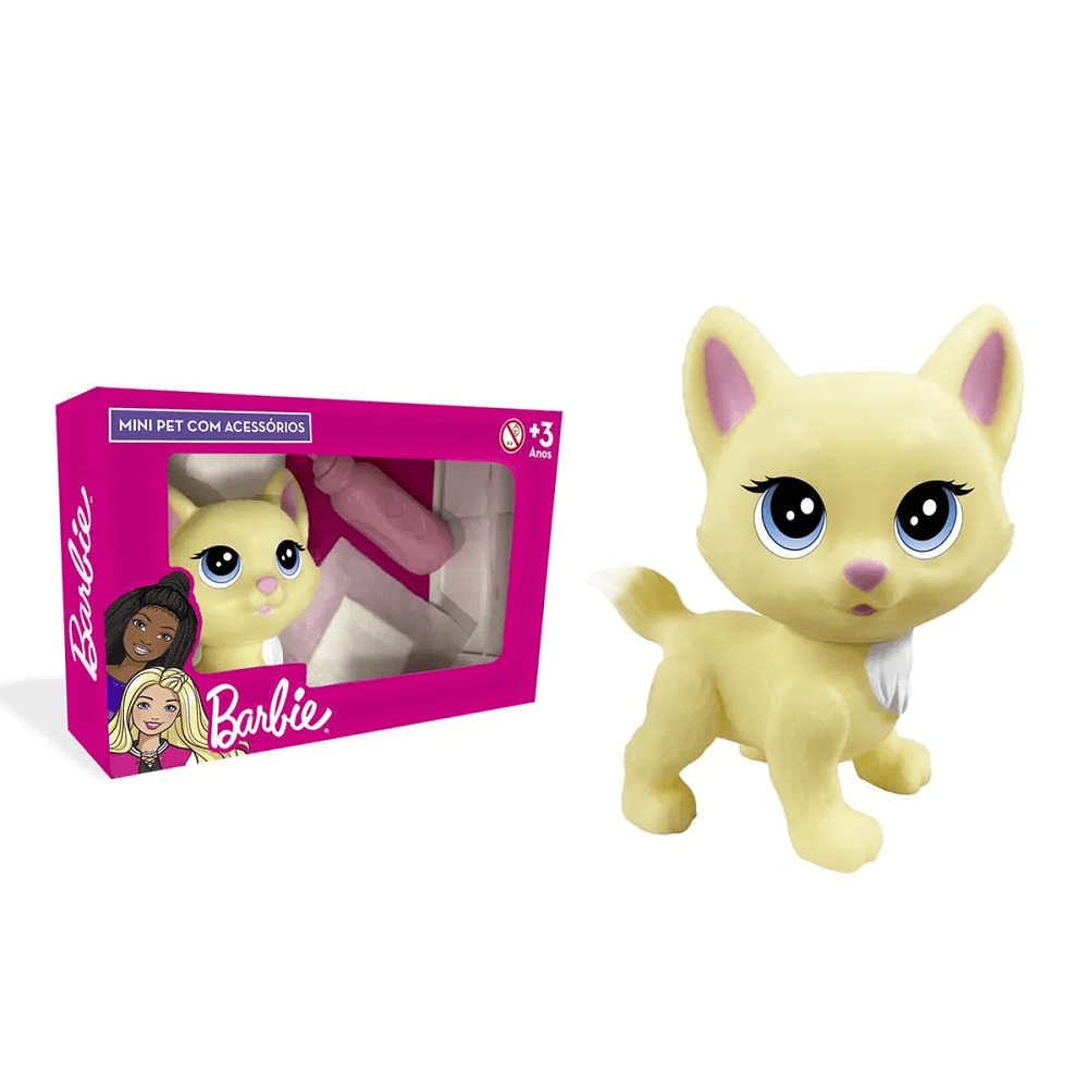 Mini Gata Xixi Creme Claro Pet da Barbie 13cm 1197 - Pupee