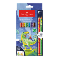 EcoLápis de Cor Dinossauro 12 Cores + 2 Cores - Faber-Castell