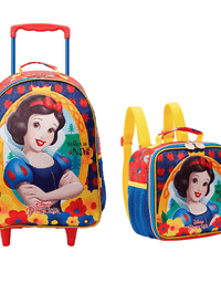 Mochila de Rodinha + Lancheira Térmica Branca de Neve 13080 - Xeryus
